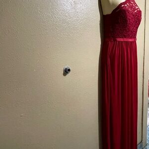 Elegant Red Lace Evening Gown perfect condition